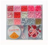 OBL10168031 - 米珠+字母珠+软陶+彩珠+隔珠+镊子剪刀线（17格项链手链手机链）