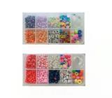 OBL10168079 - 米珠+俄文字母珠+软陶+彩珠+线(10格)