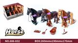 OBL10171724 - 马槽展示盒3只饰品马+配件,单款单色