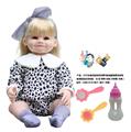 OBL10173183 - 24寸全身软胶仿真有睫毛玻璃眼珠重生娃娃带梳子镜子奶瓶（触摸摇晃互动功能：哭 笑 咳嗽 放屁 打喷嚏）