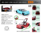 OBL10180232 - 英文1:24压铸锌合金灯光音效敞篷特斯拉 Roadster（太空跑车）车模