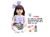 OBL10181090 - 60厘米全身软胶带眼睫毛5D真眼珠防真重生娃娃带触摸感应功能哭笑打喷嚏咳嗽带镜子梳子奶瓶袋装