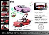 OBL10190416 - 英文1:24压铸锌合金灯光音效敞篷特斯拉 Roadster（太空跑车）车模
