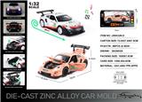 OBL10190445 - 英文1:32压铸锌合金灯光音效保时捷911RSR70周年纪念版赛车车模