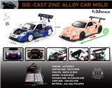 OBL10196484 - 英文1:32合金灯光音效保时捷911RSR70周年纪念版赛车车模 8只/展示盒