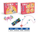 OBL10205597 - 益智女孩饰品积木DIY 发夹&项链&钻石手链套装（212PCS）（4款混装）