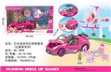 OBL10205925 - 灯光音效芭比轿跑带男、女公仔,户外桌椅套装