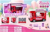 OBL10205956 - 美少女快乐餐车带灯光音乐(包3XAG13电池)配厨具 红