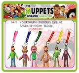 OBL10206034 - 4寸布偶芝麻街单只（有硅胶钥匙扣）胶袋装 6款 （PVC软胶环保料）