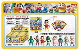OBL10206036 - 3寸蜡笔小新新次元超能力大决战单只（有钥匙扣）+3张卡片 锡袋装 24只锡袋展示盒 卡片和8款公仔随机