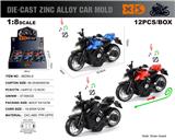 OBL10211101 - 英文1:8压铸锌合金杜卡迪V4回力摩托街车12只/展示盒