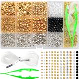 OBL10211303 - 珍珠+金银珠+隔珠+镊子线（13格）