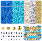 OBL10211314 - 字母珠+软陶+隔珠+线（28格）