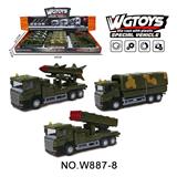 OBL10211670 - 合金回力军事车*12只