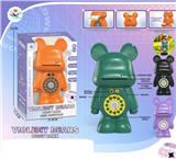 OBL10218890 - 背包式实色暴力熊存钱罐，带灯光音乐（橙、绿、紫、黑4色混装）