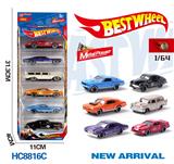OBL10223954 - 1:64合金车（赛车，老爷车，跑车）6只盒装
