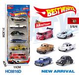 OBL10223955 - 1:64合金车（赛车，老爷车，跑车）6只盒装