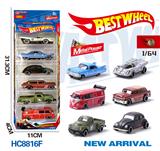 OBL10223957 - 1:64合金车（赛车，老爷车，跑车）6只盒装