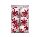 OBL10225789 - 5.5CM圣诞白球加大雪花6PCS