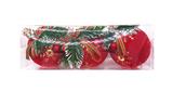 OBL10225800 - 7.5CM圣诞红球绣雪花3PCS