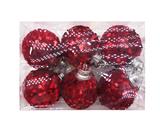 OBL10225809 - 5.5CM圣诞红球加珠片6PCS