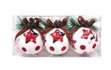 OBL10225811 - 7.5CM圣诞白球加星星加圆点3PCS