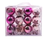 OBL10225824 - 5.5CM圣诞粉红球混装12PCS