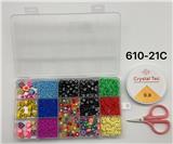 OBL10233666 - 新款英文15格串珠盒         （软陶片+米珠+陶片剪刀+线盒））