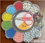 OBL10233698 - 新款阿文13格太阳花串珠盒      （带细珠+线盒+剪刀）