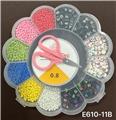 OBL10233928 - 新款俄文13格太阳花串珠盒      （细珠+线盒+剪刀）
