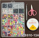 OBL10233935 - 新款俄文24格串珠盒      （陶片+线盒+剪刀+夹子）