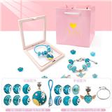 OBL10233992 - 新款盒子蓝色手链项链套装