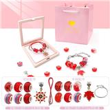 OBL10233993 - 新款盒子红色手链项链套装