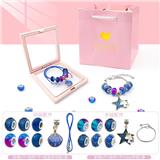 OBL10233996 - 新款盒子蓝色手链项链套装