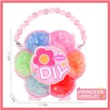 OBL10236801 - 儿童DIY宝石串珠公主花朵透明饰品盒/12pcs