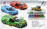 OBL10239229 - 1:32 合金车 克尔维特 开门回力灯光音乐（12只装）