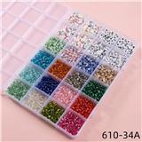 OBL10252319 - 24格串珠收纳盒(带线盒+小剪刀