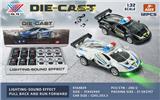 OBL10253055 - 1:32 合金车 SV12警车 开门回力灯光音乐（12只装）