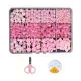 OBL10254820 - DIY粉红串珠+剪刀线（12格）