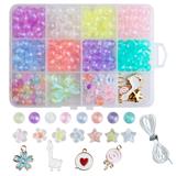 OBL10254832 - 6/8厘珍珠+彩珠+吊坠+线（12格）