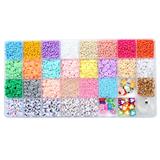 OBL10254847 - 软陶+3厘米珠+字母珠+吊坠+龙虾扣圈包扣线（32格）