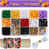 OBL10254874 - 6厘圆珠珍珠+桶珠字母珠+软陶珠+隔珠+线（15格）