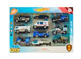 OBL10266490 - 1:64合金滑行警察车配飞机套装 小跑车多款混装
 10只装