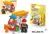OBL10268497 - ABS料DIY创意消防车桌面大颗粒积木乐高兼容科教益智15PCS