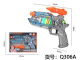 OBL10291621 - 电动枪炫彩灯光声音转动太空枪（不包3粒5号电池）