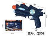OBL10291627 - 电动枪声音灯光转动伸缩枪 （不包3粒5号电池）