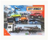 OBL10307324 - 1:64合金滑行拖头货柜车配合金滑行车 （小车子多款混装）  
 
