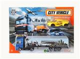 OBL10307325 - 1:64合金滑行拖头货柜车配合金滑行跑车（小车子多款混装）  
