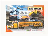 OBL10307329 - 1:64合金滑行拖头工程车配推土机
