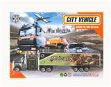 OBL10307335 - 1:64合金滑行拖头军事货柜车  

